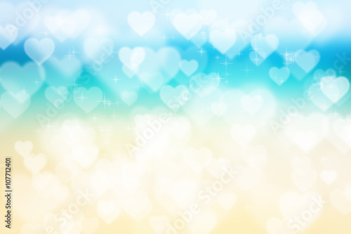 Abstract heart bokeh bright background