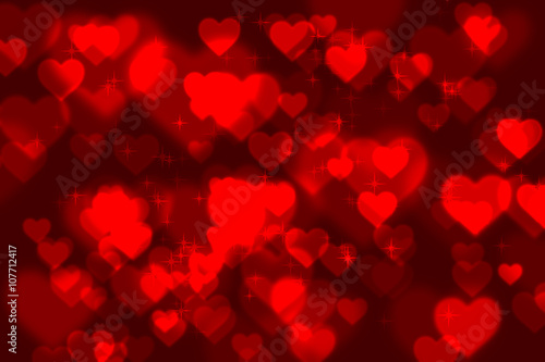 Abstract heart bokeh bright background