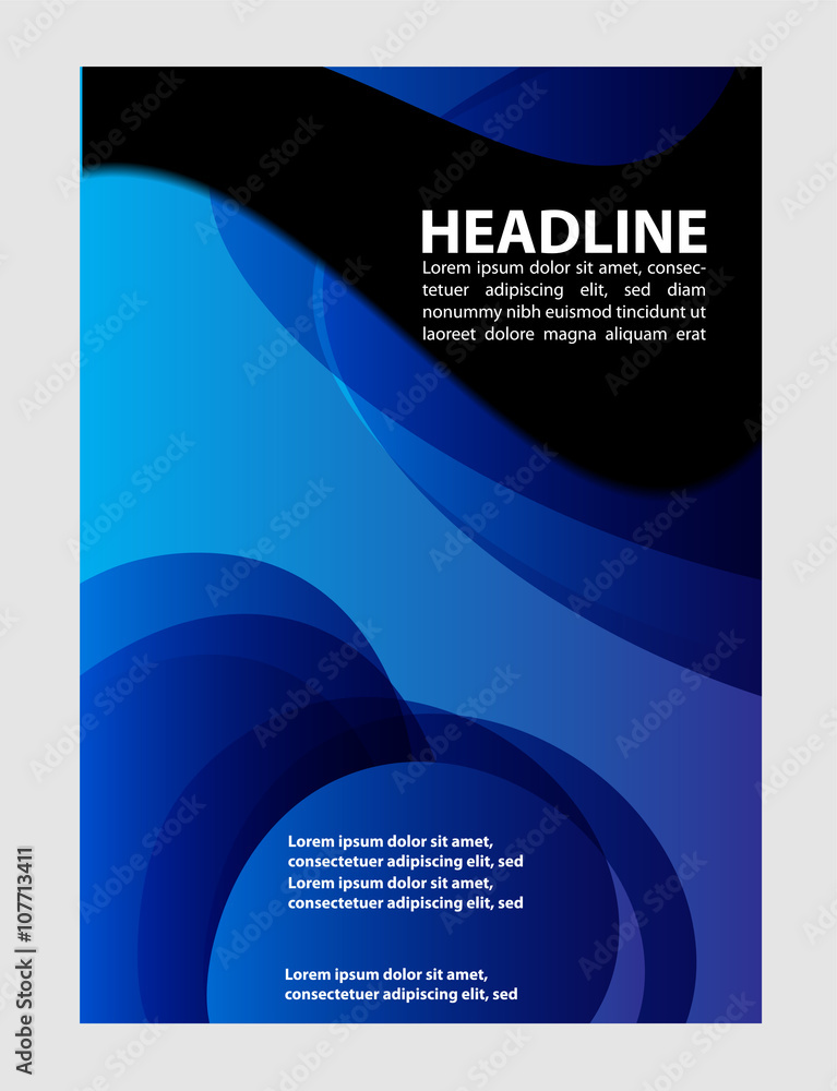 Fototapeta premium Abstract blue flyer background. Clip-art 