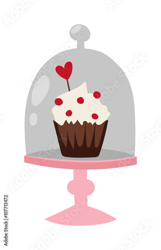 Traditional easter cake white sweet icing, sprinkles, holliday burning candle and colorful egg vector.