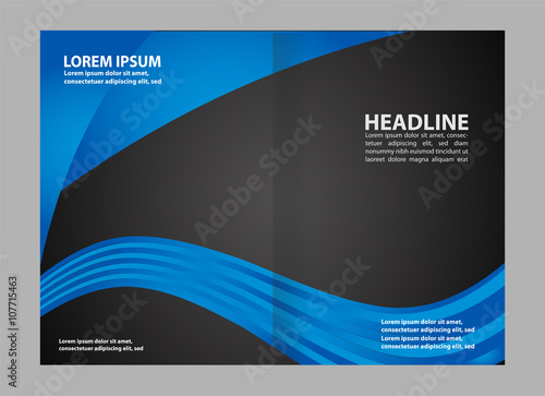 Vector empty bifold brochure print template design

