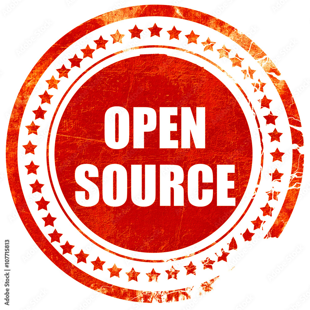 open source, grunge red rubber stamp on a solid white background open source, grunge red rubber stamp on a solid white background