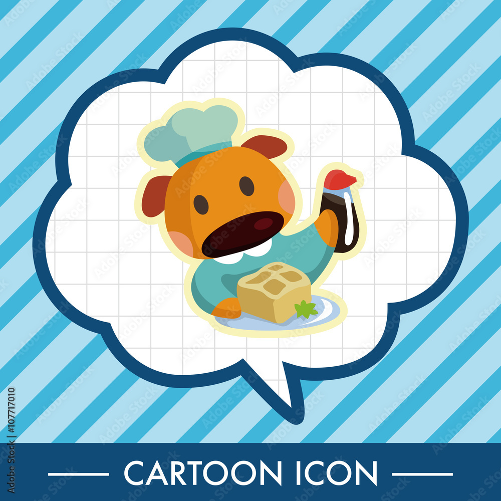 animal dog chef cartoon theme elements Adobe Stock