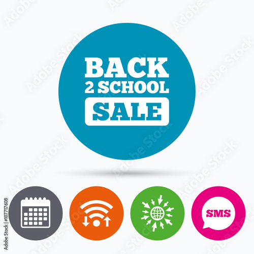 Back to school sign icon. Back 2 school symbol.