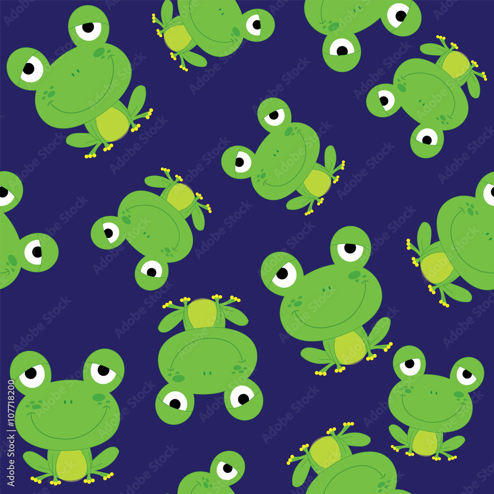 Fototapeta premium Seamless pattern background with frog design
