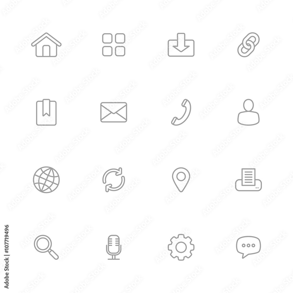 gray line simple web icon set for web design, user interface (UI), infographic and mobile application (apps) gray line simple web icon set for web design, user interface (UI), infographic and mobile application (apps)