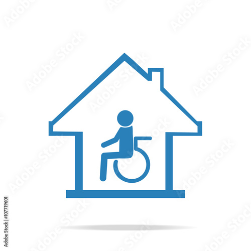 Disabled care, Nursing home sign icon