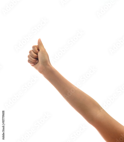female clenched fist, isolated