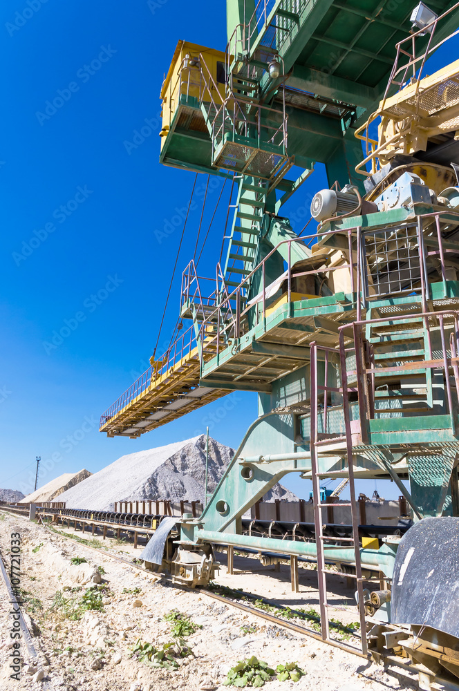 Fototapeta premium warehouse production in quarry blue clay