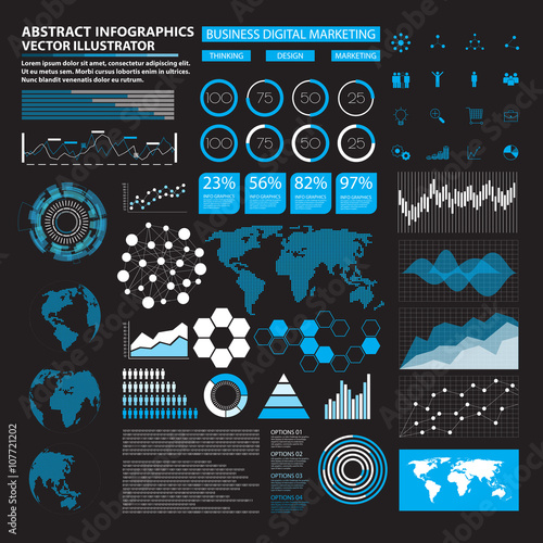 Business model set of infographics elements.vector