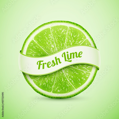 fresh lime with ribbon