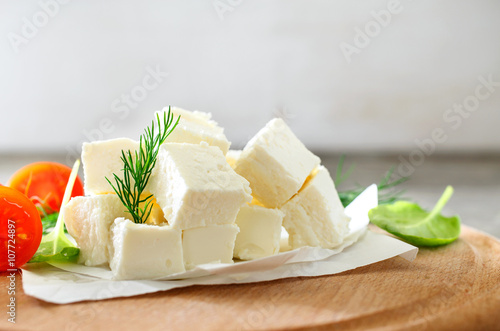 Slices feta cheese