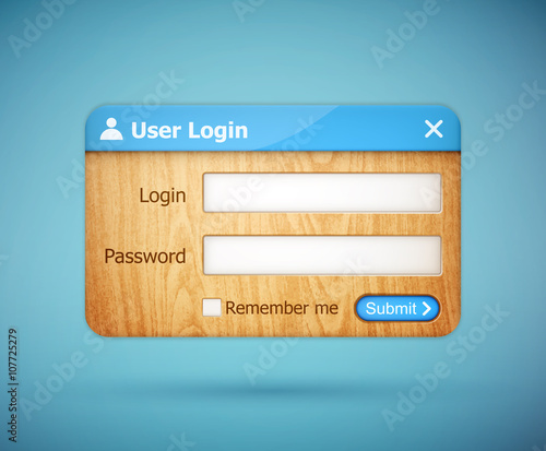 blue color wooden login form