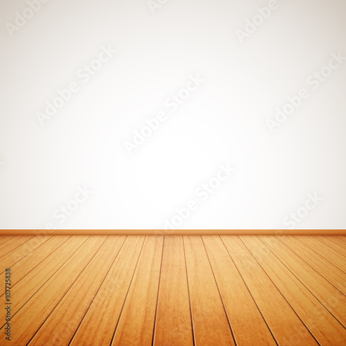 realistic wood floor and white wall