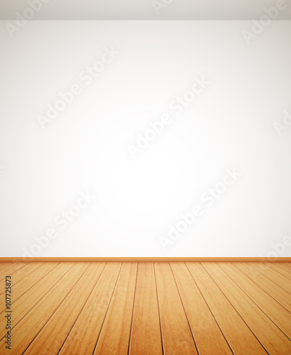 detailed wood floor and white wall
