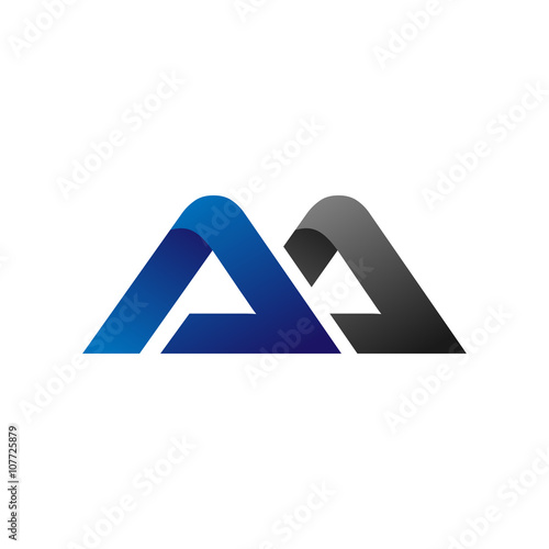 Modern Simple Initial Logo Vector Blue Grey aa