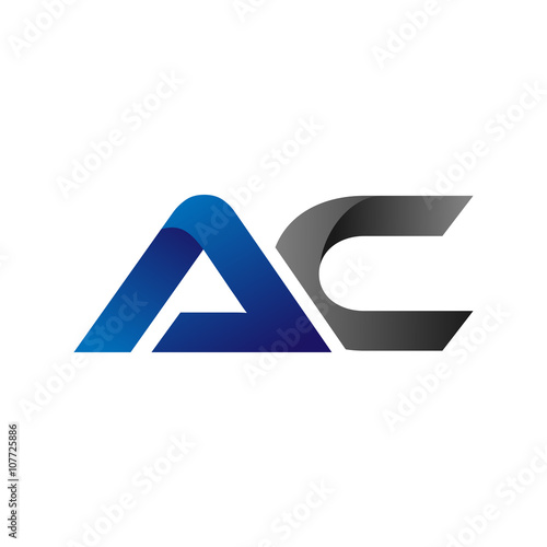 Modern Simple Initial Logo Vector Blue Grey ac