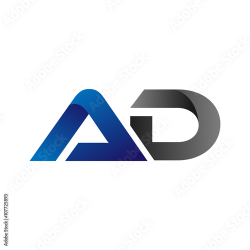 Modern Simple Initial Logo Vector Blue Grey ad