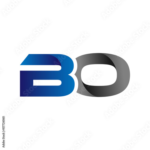 Fotografie Modern SImple Initial Logo Vector Blue Grey bo