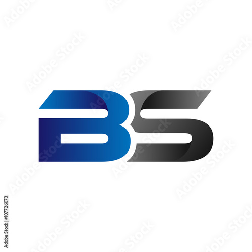 Modern SImple Initial Logo Vector Blue Grey bs