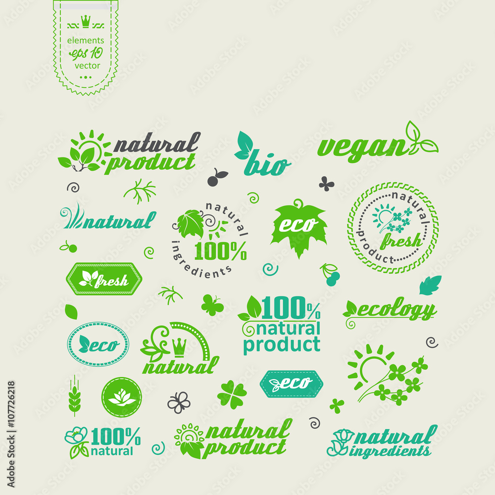 Elements for design - natural products and food. Elements for design - natural products and food.