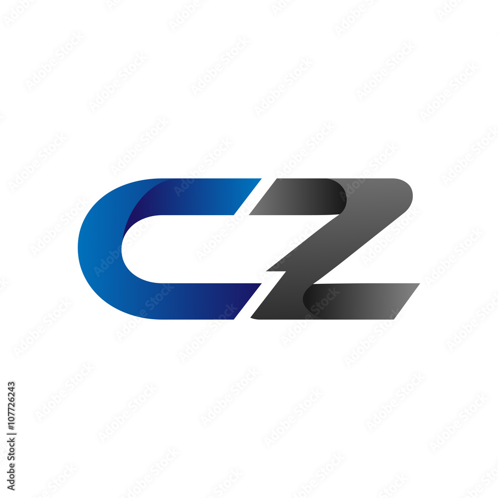 Modern Simple Initial Logo Vector Blue Grey cz Modern Simple Initial Logo Vector Blue Grey cz