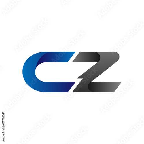Modern Simple Initial Logo Vector Blue Grey cz