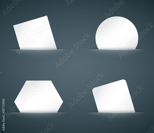 paper cards with different shape set