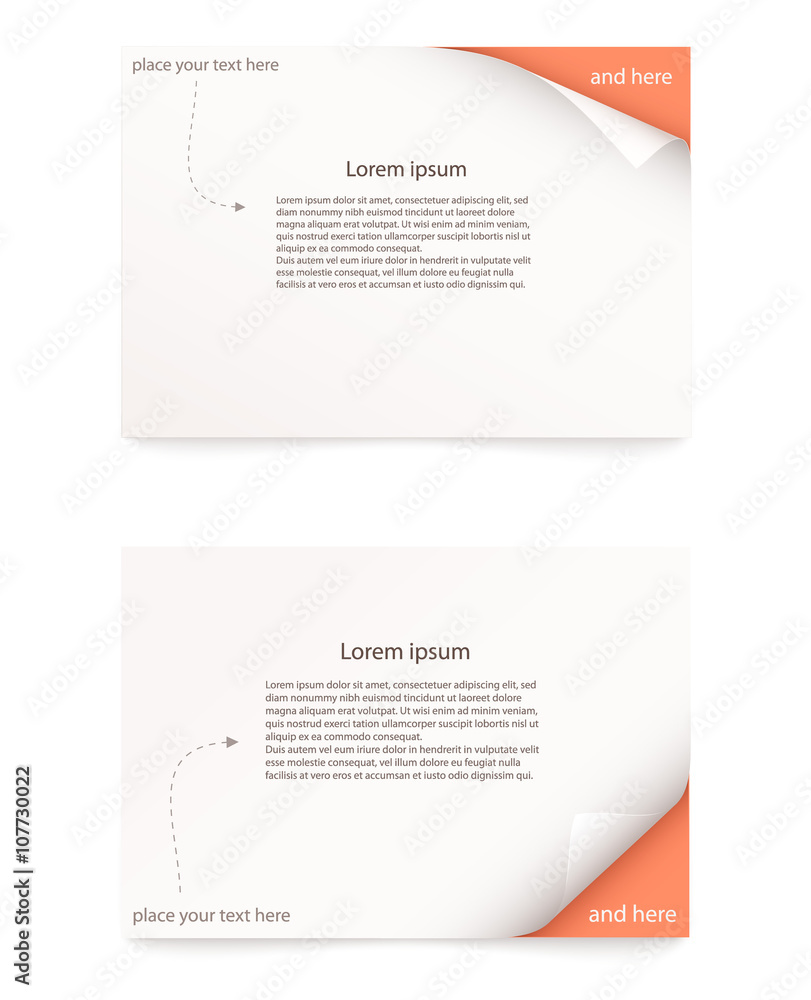 paper card with curled corner paper card with curled corner