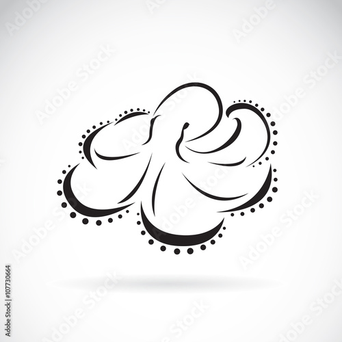 Vector image of an octopus design on white background.