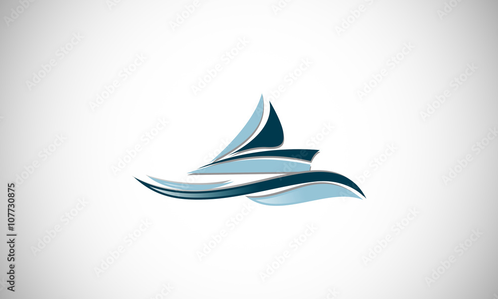 ship abstract wave company logo