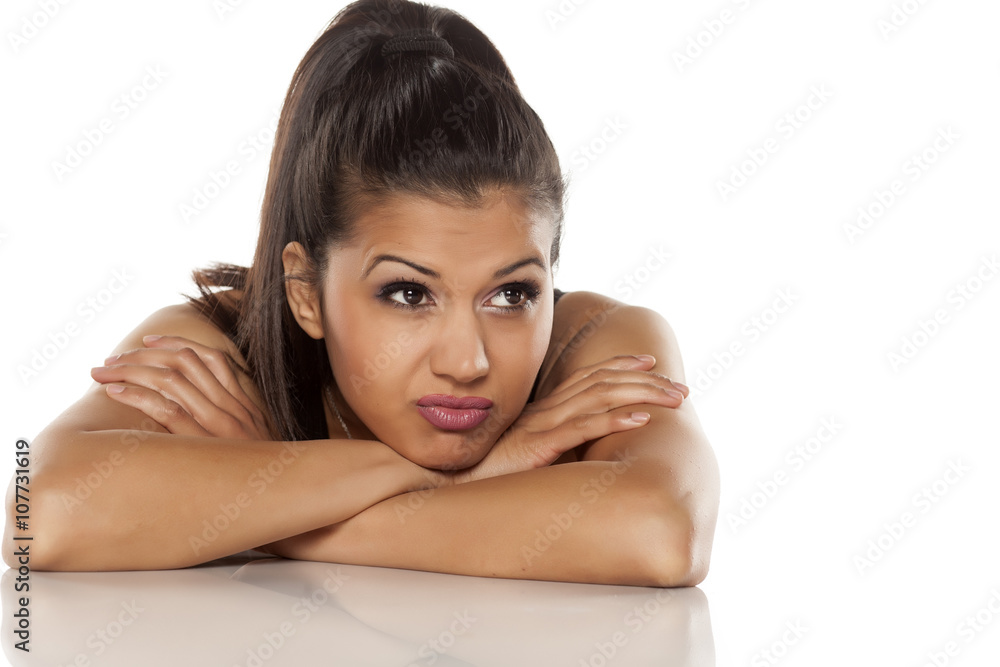 bored and lonely dark skinned beautiful young woman bored and lonely dark skinned beautiful young woman