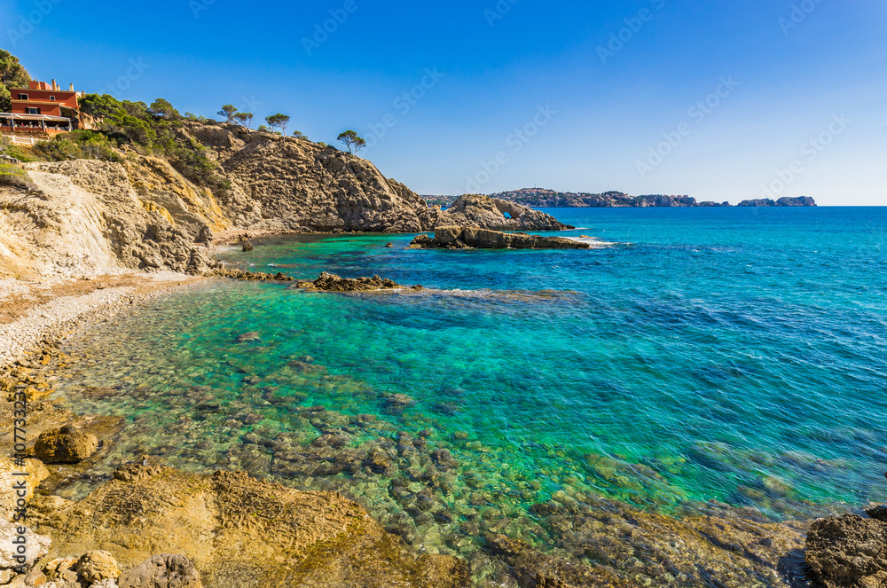 Beautiful view mediterranean sea coastline