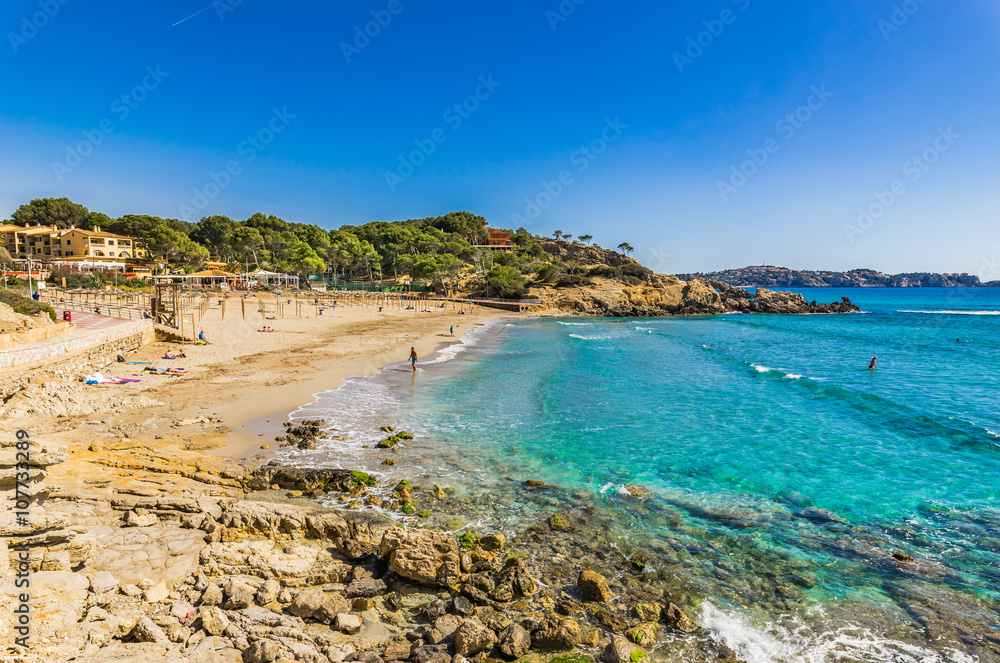 Spain Majorca Balearic Islands Beach at Peguera