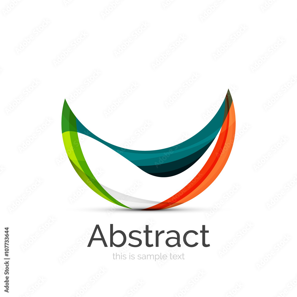 Circle logo. Transparent overlapping swirl shapes. Modern clean business icon Circle logo. Transparent overlapping swirl shapes. Modern clean business icon