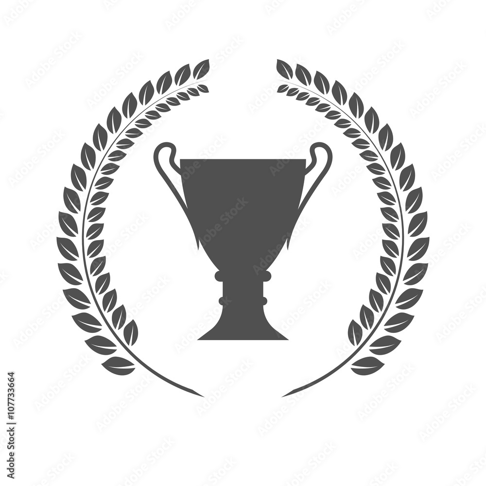Vector cup and laurel wreaths icon. Vector cup and laurel wreaths icon.