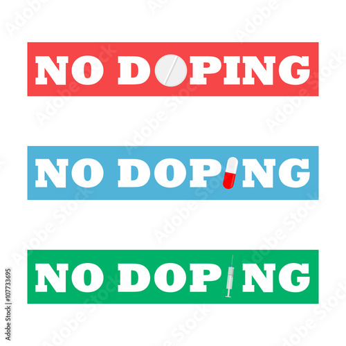 Banners with lettering "no doping".