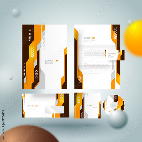 Corporate identity design template abstract geometric