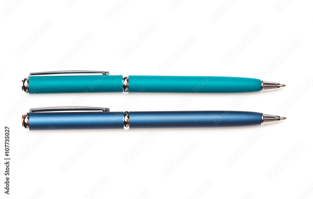 pens isolated on white background, close up pens isolated on white background, close up