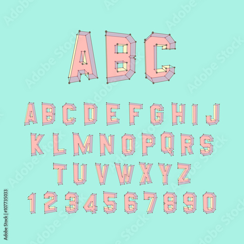 Alphabet set. 3d vector illustration. Design elements.