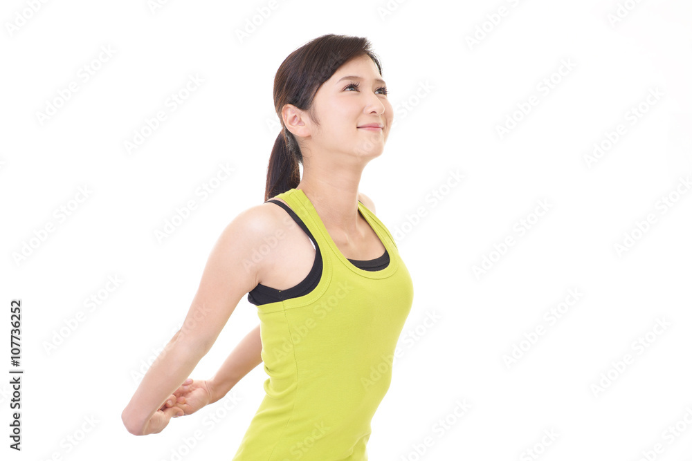 ストレッチをする女性 ストレッチをする女性