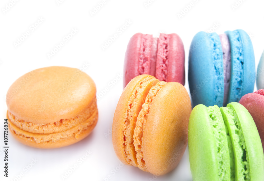 Colorful macaroon on white background Colorful macaroon on white background