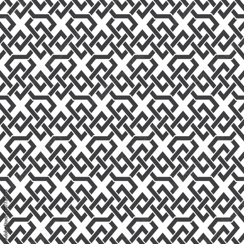 Seamless pattern of intersecting braided strips. Abstract Celtic ornament texture. Fashion geometric background for web or printing design. Swatches are attached.