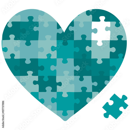 Heart jigsaw puzzle in vector format.