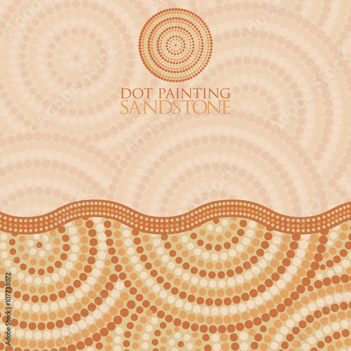 Abstract Aboriginal dot painting in vector format.
