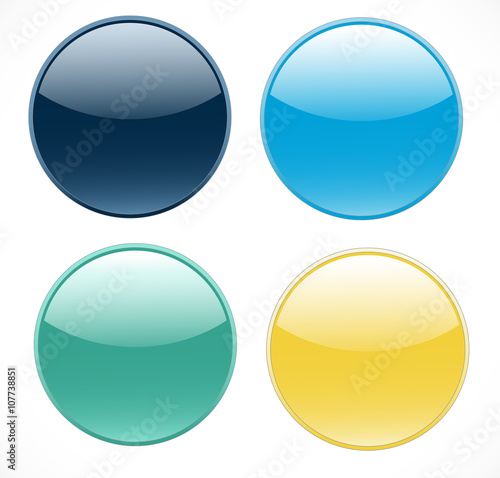 Circle buttons vector set.