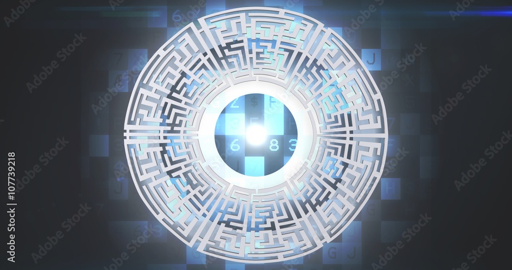 Composite image of maze circle