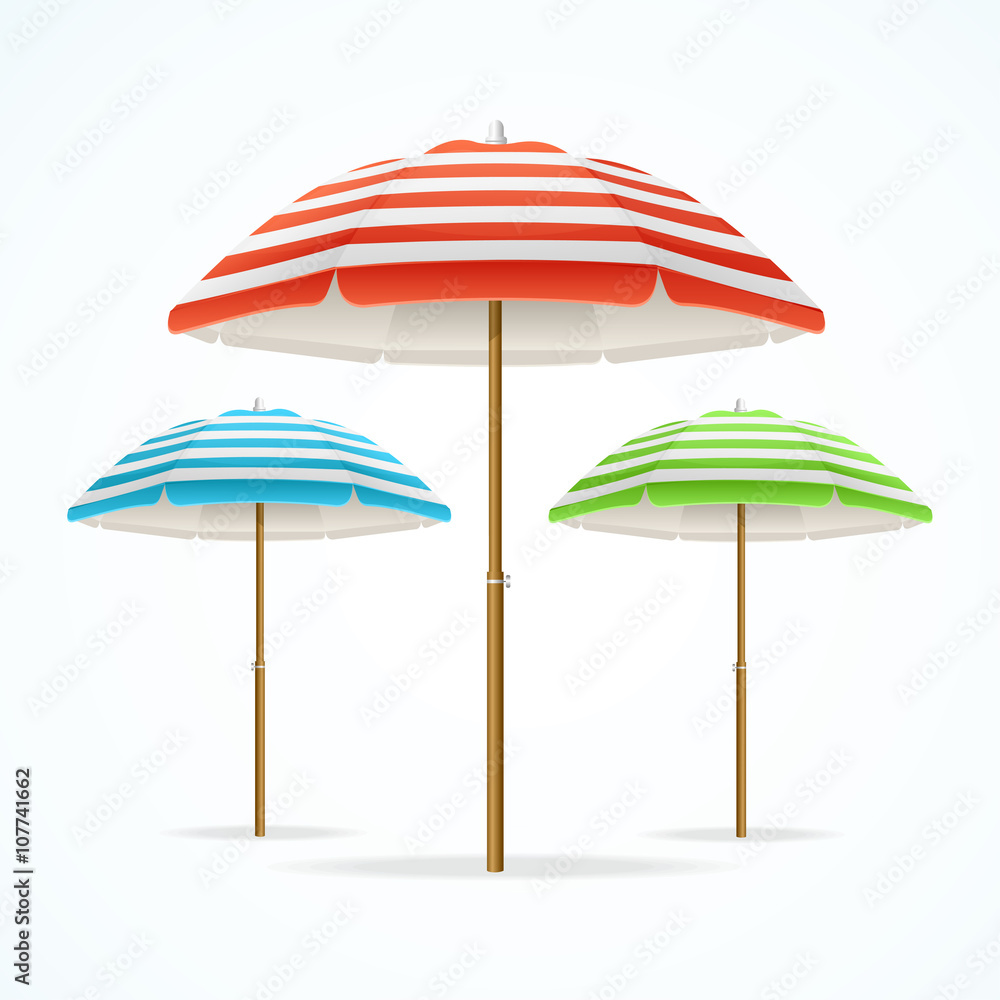 Beach Umbrella Set. Vector