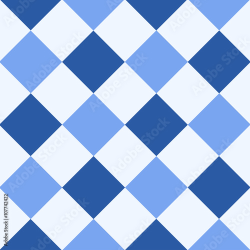 Navy Blue Serenity White Diamond Chessboard Background Vector Illustration