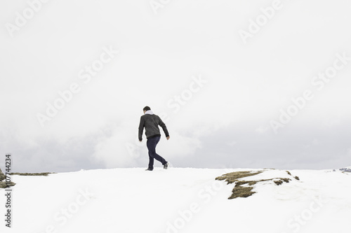 Man walking snow